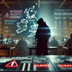 Visualization of the UK Cyber Security and Resilience Bill, showing a cybersecurity operations room with personnel monitoring a large digital map of the UK, warning alerts for a breach, and a hacker silhouette, representing the urgency for stronger board-level accountability and robust cybersecurity measures.